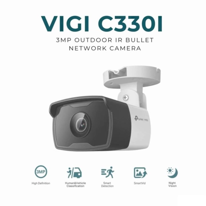 TP-Link Official | VIGI C330I | 3MP Outdoor IR Bullet Home Security Network CCTV Camera Connect to Cellphone